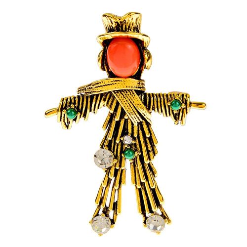 Broche D'épouvantail En Strass Pour Femme, Accessoire Vintage De Haute Qualité, Style Figurine, Bijoux En Résine