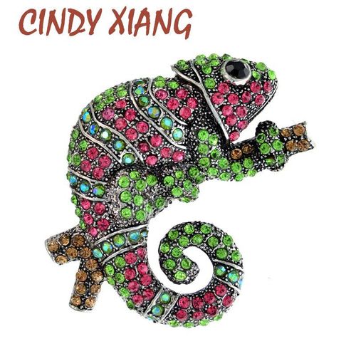 Broche Caméléon En Forme De Lézard, Grande Broche Avec Strass, Bijoux Design, Accessoires Animaux De Mode, Haute Qualité