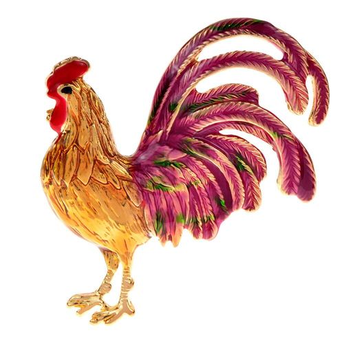 Broche De Poulet En Émail Coloré Pour Femme Et Homme, Accessoire En Métal Doré, Mignon Et Créatif