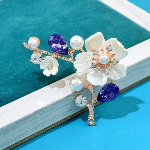 Broche En Cristal Et Strass Pour Femmes, Plusieurs Styles, Broches, Plante En Émail Coloré, Bijoux