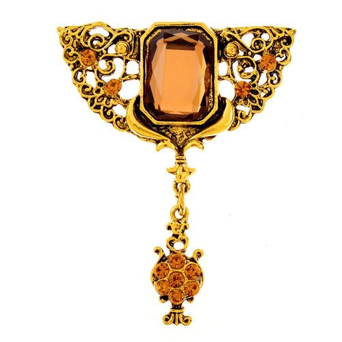 Broches En Cristal Pour Femmes, Modèle Vintage Ajouré, 2 Couleurs Disponibles