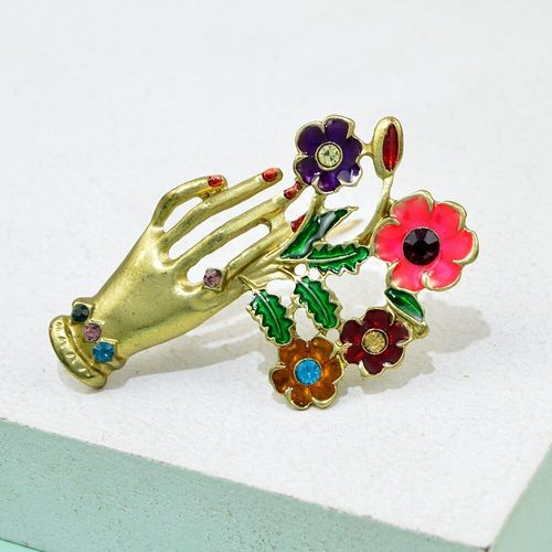 Broche Multi-Styles En Strass, Pour Hommes Et Femmes, Broche Plante En Cristal Et Émail, Accessoires Bijoux