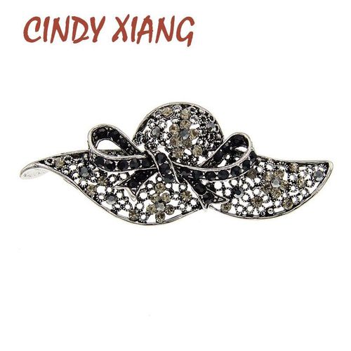 Broche De Chapeau En Strass Pour Femmes, Accessoire De Mode, Couleur Noire, Broche De Mariage, Bijoux Élégants, Nouveau Design, Cadeau, 2021