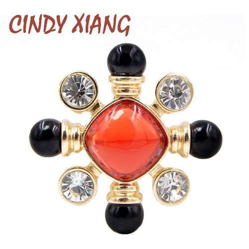 Broche En Résine Rouge Et Noire, Broche Croisée, Style Baroque, Bijoux Vintage, Accessoires De Mode, Pour Mariage