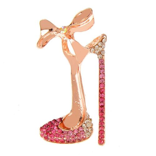 Broches À Talons Hauts En Strass Pour Femmes, Élégantes, Belles Chaussures, Couleur Rose, Bijoux À La Mode, Haute Qualité, Nouveau, 2021