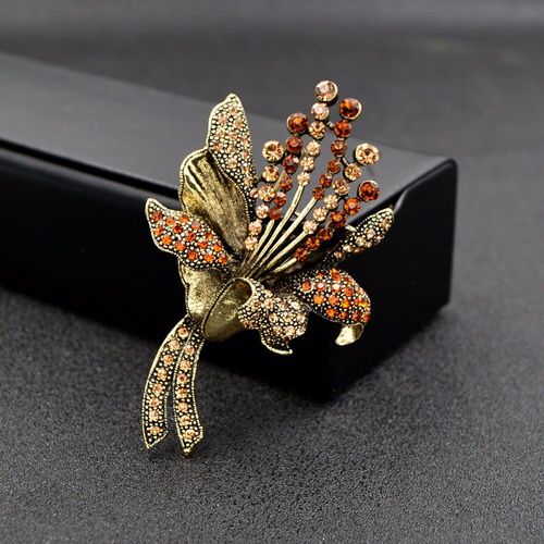 Broches Vintage En Strass Pour Femme, Écharpe, Fleur, Accessoires D'hiver, Manteau, 2 Couleurs Disponibles, Haute Qualité