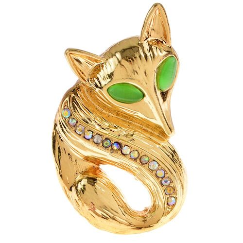 Broche Renard En Strass Pour Femme, Bijoux ¿Il Vert, Haute Qualité, Nouveau Design, Bon Cadeau, Accessoires Pour Manteau