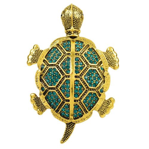 Broche Tortue En Strass, Vert Blanc, Mignon Kawaii, Vintage, Cadeau Pour Enfants, Accessoires