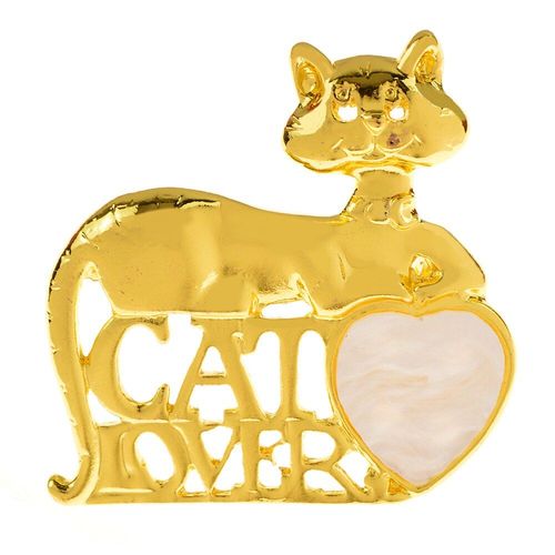 Broche De Chat En Métal Pour Femmes Et Hommes, Broche Créative, Badges À Revers, Animal Mignon Amoureux, Bijoux Amusants
