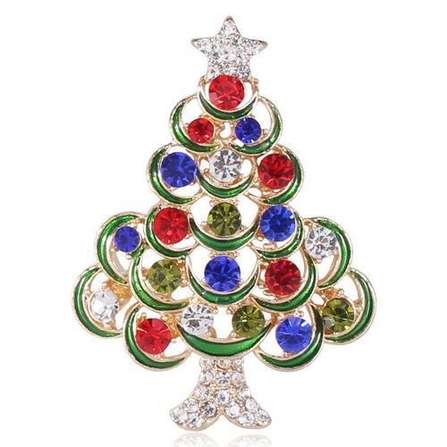Broches De Sapin De Noël En Strass, Nouvelle Mode, Unisexe, En Émail Coloré, Nouvel An, Bijoux Cadeau De Noël