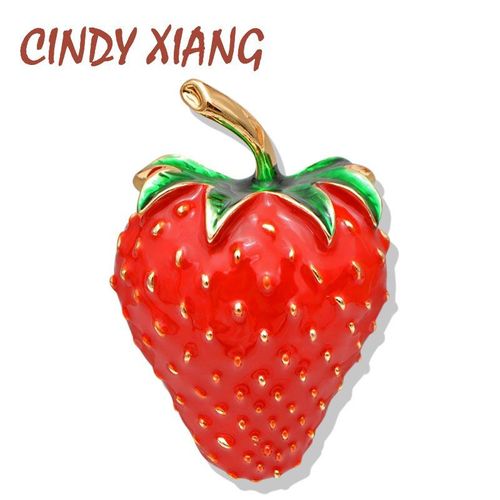Broches De Couleur Fraise Pour Femmes, Émail Rouge, Style D'été, Accessoires De Fruits, Sac De Chapeau, Bijoux, Épingles De Mariage, Bon Cadeau