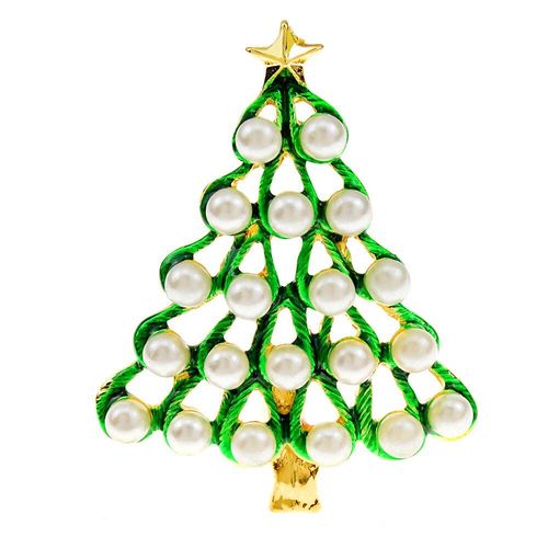 Broches D&#39arbre De Noël En Perles Pour Femmes, Nouvel Arrivage, Broche De Festival De Mode, Couleur Verte, Bijoux De Chandail, Décoration De Manteau
