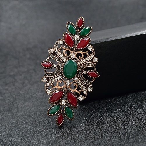 Broche Vintage En Résine Et Strass Pour Femmes, Accessoire Rétro, Beau Bijou À La Mode, Nouveauté 2020