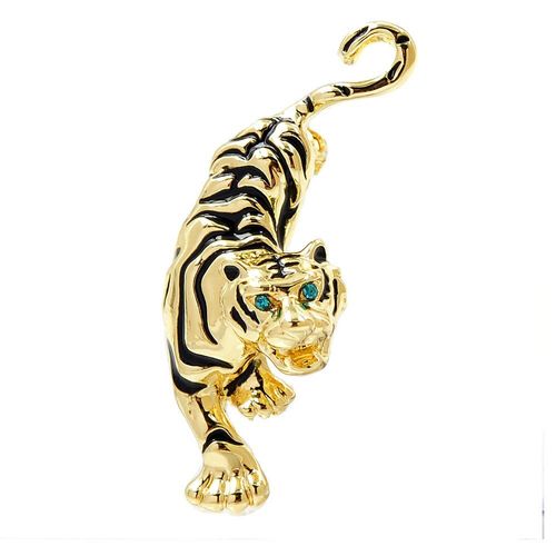 Broche Tigre En Émail, Élégante Broche En Forme D'animal Du Zodiaque 2021, Femmes, Yeux Verts, Bijoux Pour Enfant, 2 Couleurs Disponibles, Cadeau