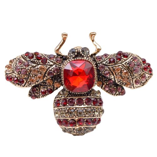 Broche Abeille En Strass, Grande Broche D'insecte Vintage Pour Femmes, Manteau D'hiver, Bijoux De Haute Qualité