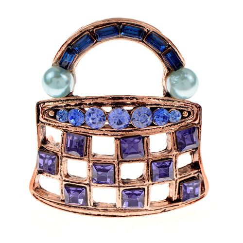 Sac À Main Créatif, Broches En Forme De Sac À Main Pour Femmes, Mignon Strass Et Perles, Broches De Fête, Bijoux De Bureau, Nouvelle Collection