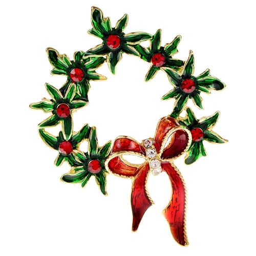 Broches En Émail Pour Femmes Et Hommes, Nouvelle Collection De Broches Pour Couronne De Fleurs, Strass Rouge, Émail, N¿Ud Papillon, Bijoux Cadeau De Noël