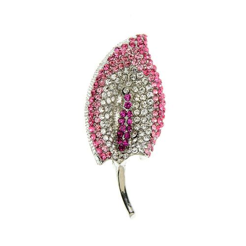 Broche En Feuille De Strass Pour Femmes, Belle Broche Brillante, 2 Couleurs Disponibles, Accessoires De Mariage, Cadeau