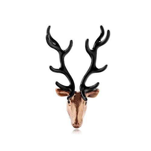 Broches Vintage En Émail Pour Femmes Et Hommes, En Forme De Tête De Cerf, En Métal, Bijoux De Noël Créatifs, Accessoire Cadeau Pour Enfants