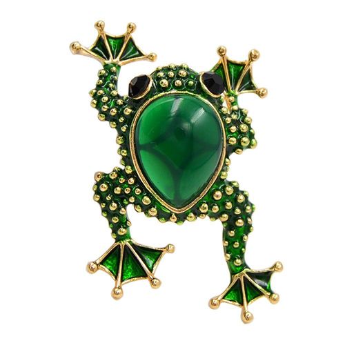 Broche En Résine De Grenouille Émaillée Pour Femmes, Couleur Argent Or, Animal De Luxe, Bijoux Vintage, Accessoires Pour Manteau, Nouvelle Collection