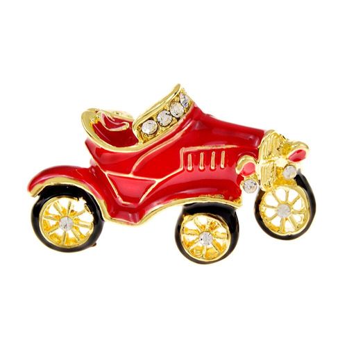 Broche De Voiture En Strass, Couleur Rouge, Incrustation À La Mode, Design Créatif, Bijoux Pour Femmes Et Hommes