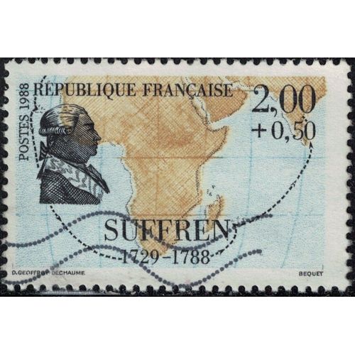 France 1988 Oblitéré Used Marins Et Explorateurs Suffren Y&t 2518 Su