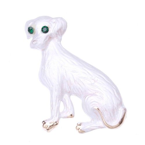 Broches En Émail Pour Hommes, Jolies Broches Pour Chien, Chiot, Strass Vert, Yeux, Design Animal, Bijoux De Haute Qualité, 2 Couleurs