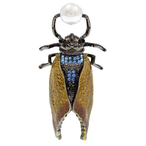 Broches D'insecte En Strass Pour Femmes, 2 Couleurs, Vintage, En Émail, Coccinelle, Bijoux À La Mode, Cadeau De Fête