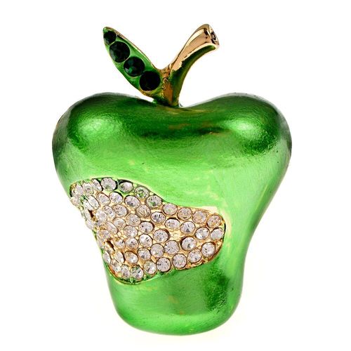 Broche En Émail Pour Femme, Jolie Broche En Forme De Pomme Verte, En Forme De Fruit, Idéal Pour Un Cadeau De Noël