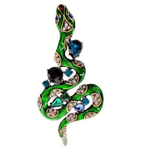Grandes Broches Serpent Strass Pour Femmes Et Hommes, Vintage, Mode Animal, Vert, Manteau, Broche D'hiver, Bijoux Cadeaux