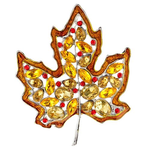 Broches En Feuille D'érable Pour Hommes, En Cristal, En Métal Doré, Strass, Bijoux De Fête D'automne, Disponibles En 3 Couleurs, Nouvelle Collection