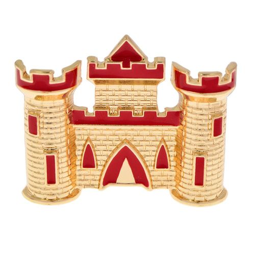 Broche De Château En Émail Créatif, Broches Mignonnes En Métal Doré, Maison Murale De Ville, Bijoux Pour Enfants Hommes Femmes, Nouvelle Collection
