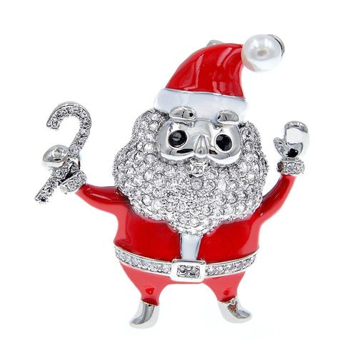 Broche De Noël Pour Enfants, Couleur Argent, Zircone Cubique, Accessoires De Manteau, Bijoux