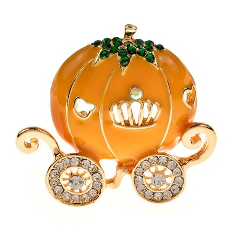 Broche De Voiture En Forme De Citrouille, Conte De Fées, Strass En Émail, Bijoux À La Mode, Nouveau Design, Accessoires, Bon Cadeau, Hiver