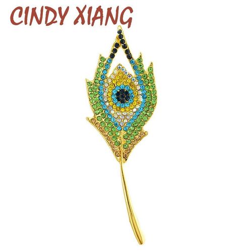 Broche Colorée En Cristal Et Métal Doré, En Forme De Feuille De Fleur, Pour Cadeau De Mariage, Haute Qualité