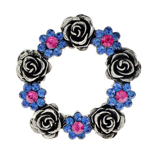 Broche Couronne De Roses En Strass, Bijoux À La Mode, Accessoires Pour Manteau Vintage, Design De Fête, 2 Couleurs Disponibles