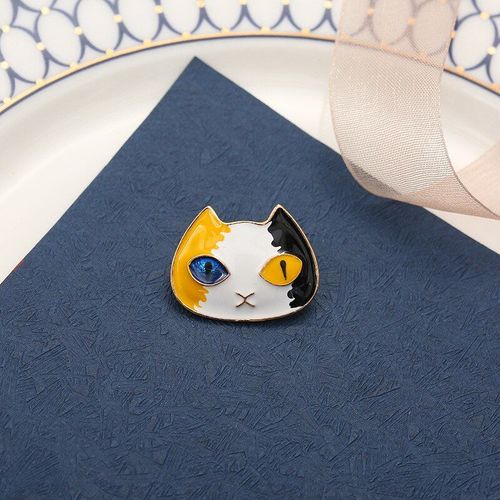 Broche En Émail Multicolore, Nouvelle Broche De Chat Mignon Mini Tête De Chat, Broches À Revers En Métal, Chemise Veste En Denim, Badge Bijoux