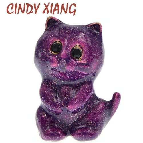 Broche Chat En Émail Violet Pour Femme, Jolie Broche, Mode, Animal, Design D'été, Bijoux Cadeaux, Nouvelle Collection