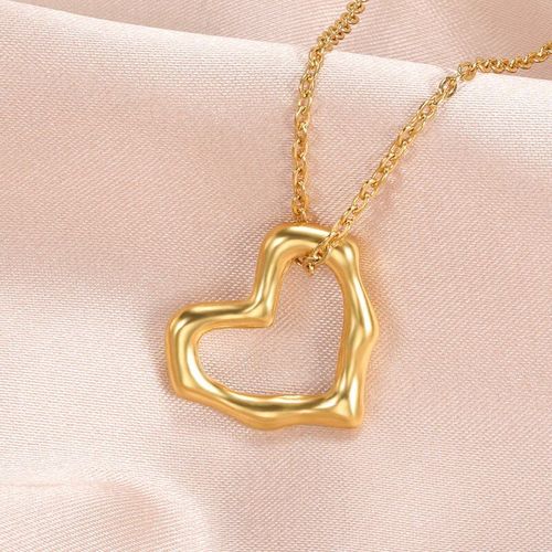 Collier Pendentif En Forme De C¿Ur Irrégulier Pour Femme, Bijou En Acier Inoxydable Doré, Pour Halloween, Breloques Pour Petite Amie, Accessoires Esthétiques