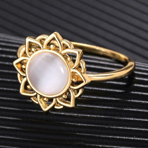 Bague Vintage En Pierre De Cristal Opale Naturelle Pour Femmes Et Hommes, Anneaux De Fête, Cadeaux D'anniversaire Porte-Bonheur, Bijoux Bohème Faits À La Main