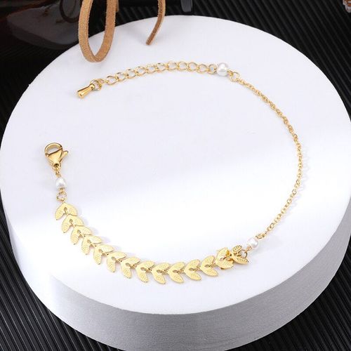 Bracelet En Perles Naturelles Pour Homme Et Femme, Bijou En Acier Inoxydable, Torsadé, Oreilles De Blé, Charmant, Cadeau De Fête De Mariage