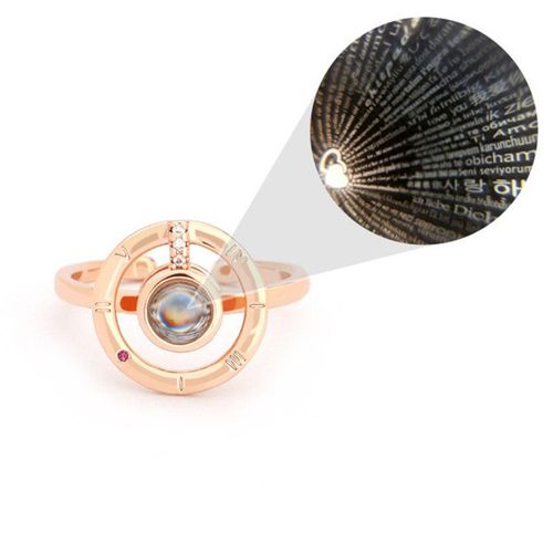 Bague De Fiançailles En Or Rose Pour Femmes, 100 Langues Différentes, Amour Romantique, Bijoux De Mariage