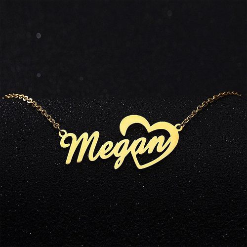 Collier Personnalisé Avec Nom En Forme De C¿Ur, En Or Rose, Avec Breloques En Acier Inoxydable, Cadeau Pour Maman Et Grand-Mère