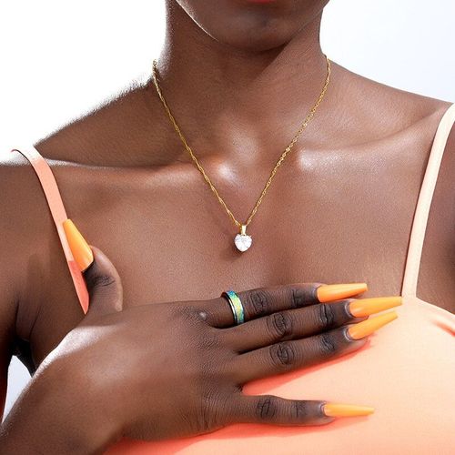 Collier En Cristal Avec Pendentif C¿Ur Pour Filles, Bijou D'amitié, Élégant, Avec Strass, Cadeau Commémoratif