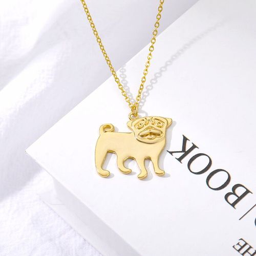 Collier À Breloques Vintage En Acier Inoxydable, Collier Avec Pendentif En Forme D'animal Allemand, Couleur Or, Cadeau Pour Les Amoureux, Bijoux Pour Animaux De Compagnie