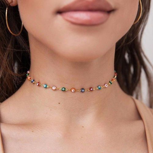 Collier Mauvais ¿Il Pour Femmes, Pendentif De Cou, Chaîne, Bijoux Pour Filles, Couleur Argent, En Alliage De Zinc Européen, Tendance