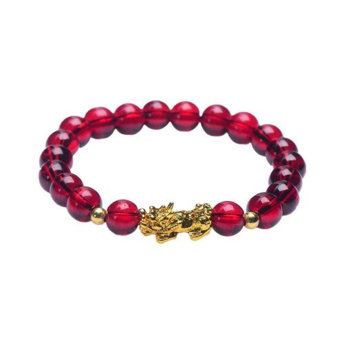 Bracelets Porte-Bonheur Rouge En Pierre Naturelle Émaillée Pixiu, Bijoux De Richesse Pour Hommes Et Femmes
