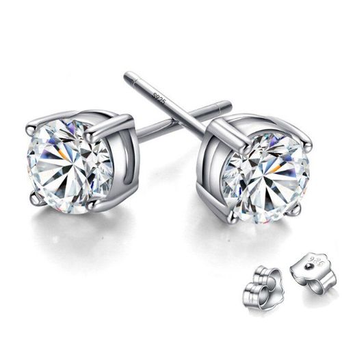 Boucles D'oreilles Coréennes Simples À Quatre Griffes Pour Femmes, Bijoux De Tempérament À La Mode, Plaqué Diamant Et Argent, S925