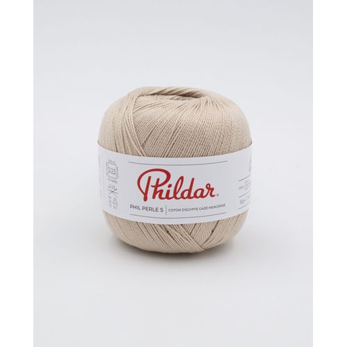 Phildar - Pelote De Laine Phil Perle 5 De 50g - Laine À Tricoter - 100% Coton - Aiguille N°2,5 - Couleur Beige