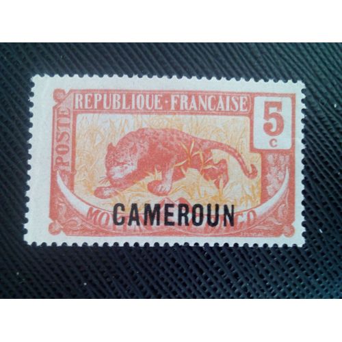 Timbre Cameroun Yt 87 Léopard (Panthera Pardus) 1921 ( 0020305 )